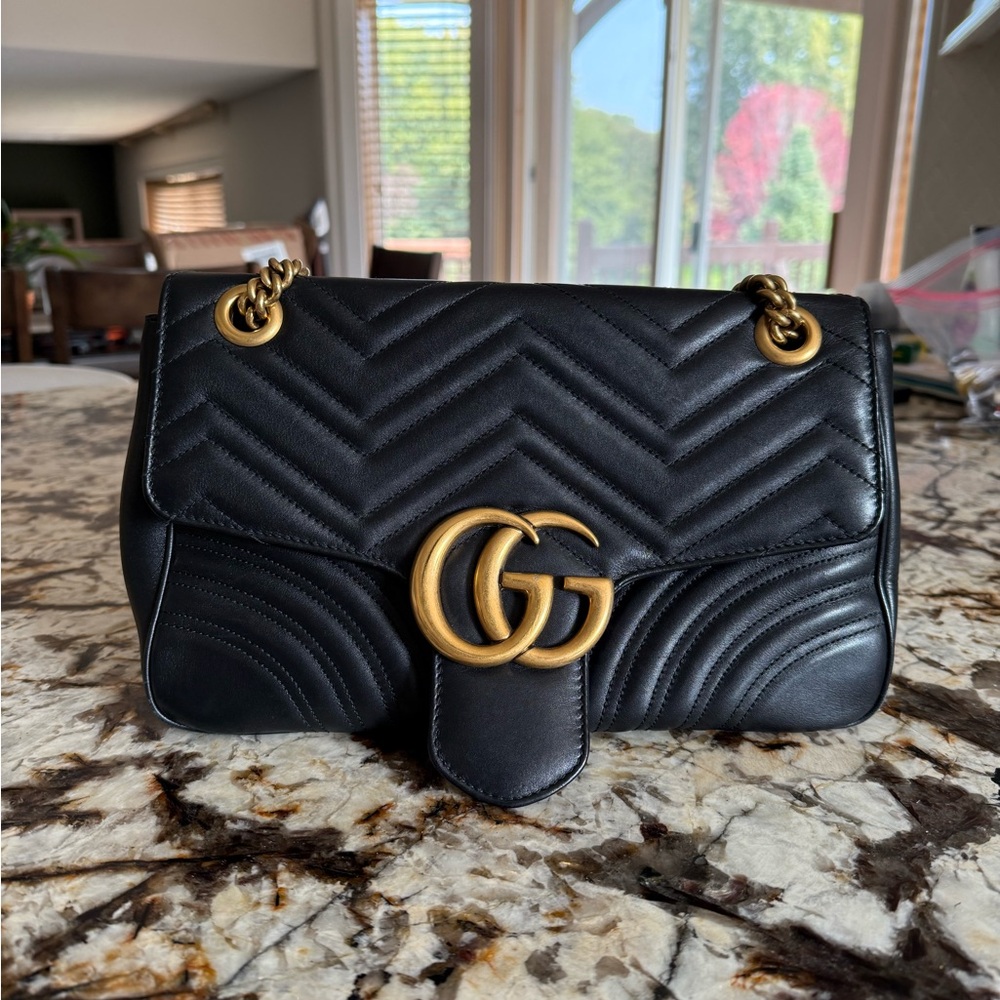 Gucci Medium GG Matelassé Leather Shoulder Bag